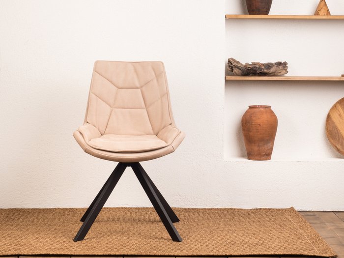 Стул Atlas карамельного цвета с черными ножками - купить Обеденные стулья по цене 9390.0