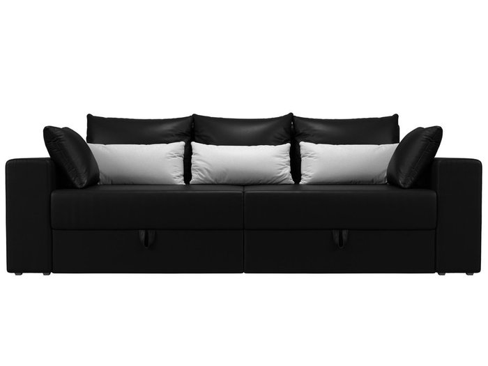 Прямой диван-кровать Мэдисон черно-белого цвета (экокожа) - купить Прямые диваны по цене 37990.0