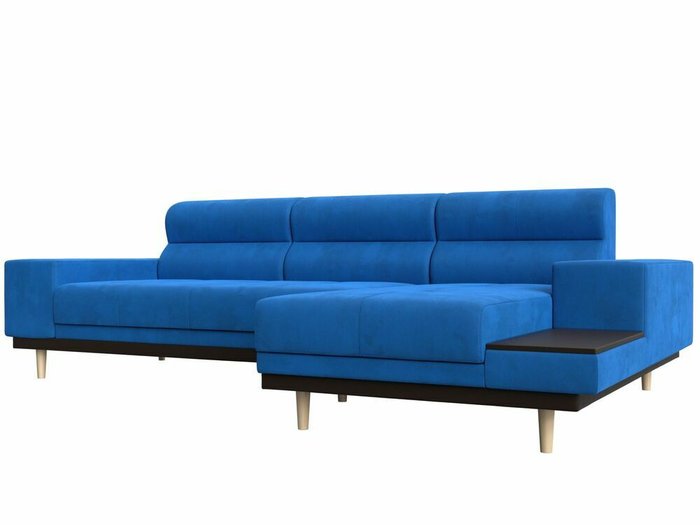 Угловой диван-кровать Леонардо голубого цвета правый угол