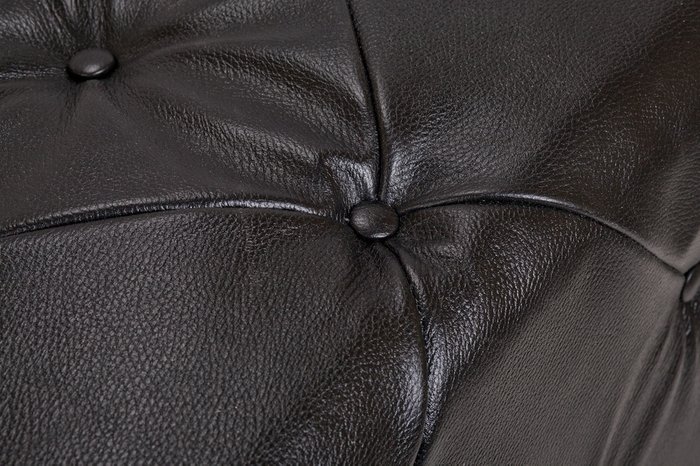 Пуф Amrit black leather черного цвета - лучшие Пуфы в INMYROOM