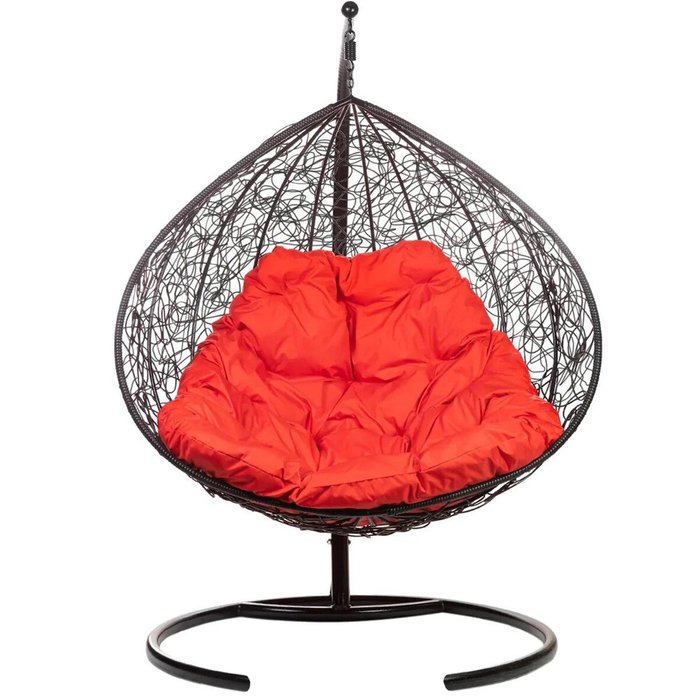 Двойное подвесное кресло Gemini с красной подушкой - лучшие Подвесные кресла в INMYROOM