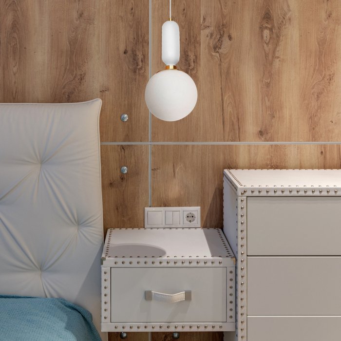 Подвесной светильник Parachilna 9975-A (стекло, цвет белый) - купить Подвесные светильники по цене 4850