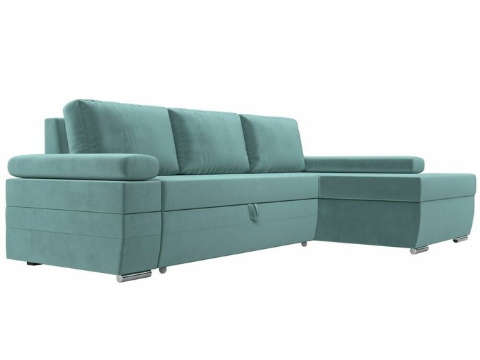 Угловой диван-кровать Канкун бирюзового цвета правый угол - лучшие Угловые диваны в INMYROOM