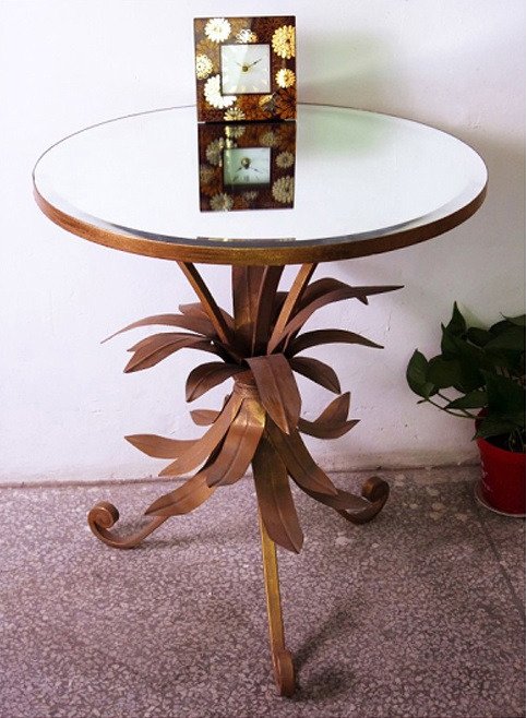 Кофейный столик "Perugia" из металла и зеркала 