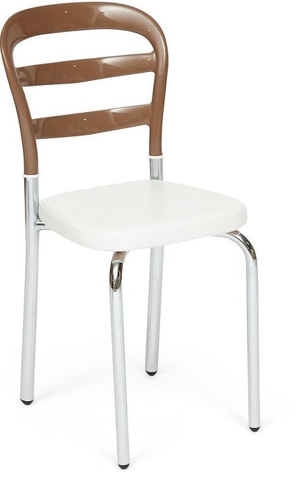 Набор из четырех стульев Izmir бело-коричневого цвета