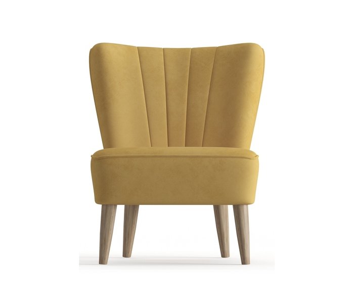 Кресло Пальмира в обивке из велюра желтого цвета - купить Интерьерные кресла по цене 16490.0