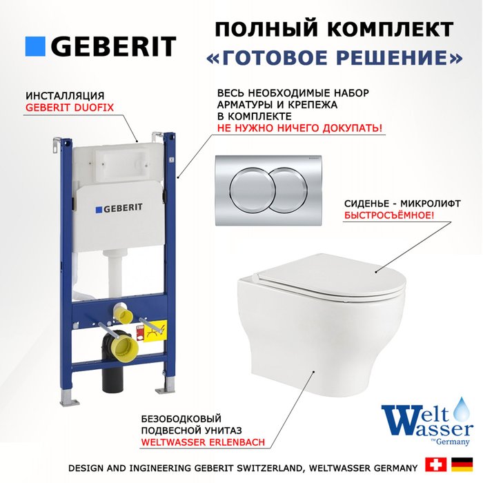 Комплект 3 в 1 инсталляция Duofix