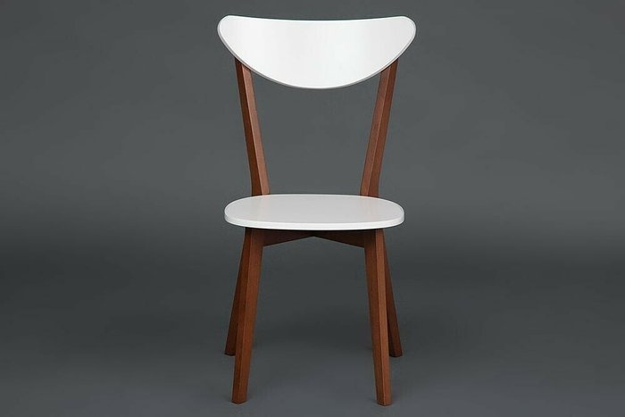 Обеденный стул Maxi бело-коричневого цвета - купить Обеденные стулья по цене 5750.0