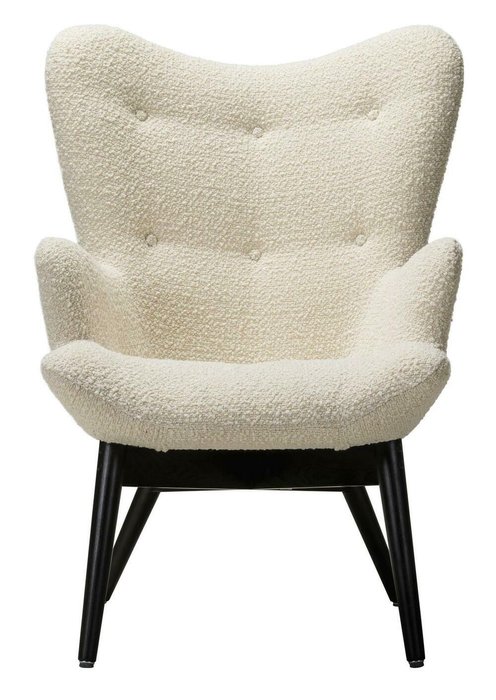 Кресло Хайбэк светло-бежевого цвета с ножками венге - купить Интерьерные кресла по цене 33470.0