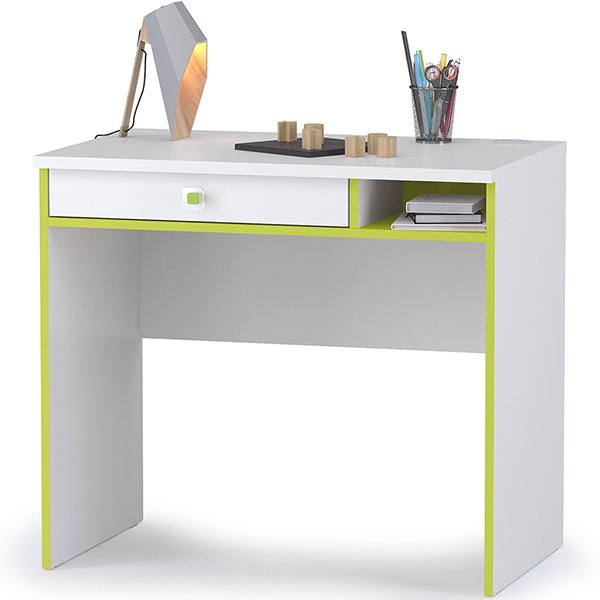 Письменный стол Альфа бело-зеленого цвета