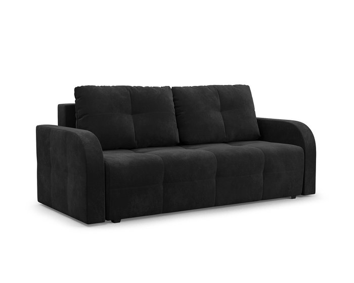 Прямой диван-кровать Марсель 3 черного цвета