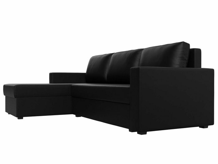 Угловой диван-кровать Траумберг Лайт черного цвета левый угол (экокожа) - лучшие Угловые диваны в INMYROOM