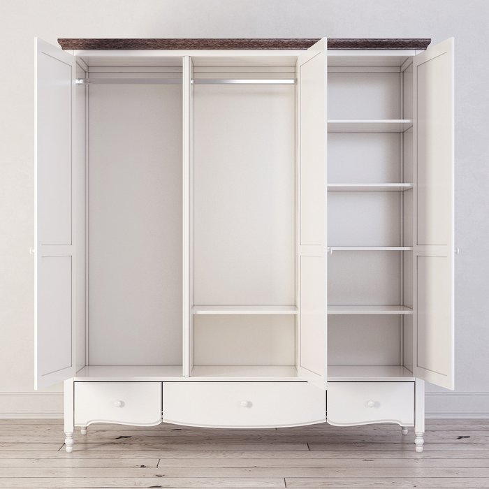 Шкаф трехстворчатый Leblanc белого цвета - лучшие Шкафы распашные в INMYROOM