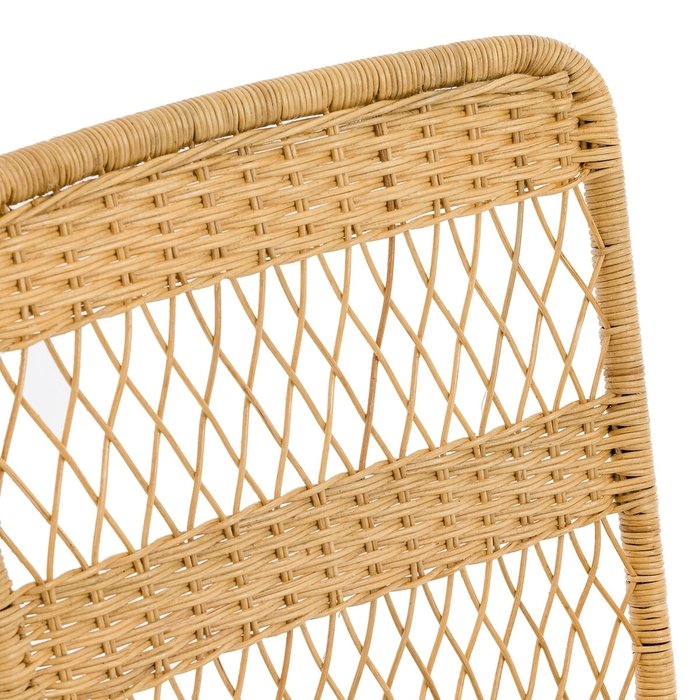 Комплект из двух стульев из плетеного ротанга и металла Melawi бежевого цвета - лучшие Обеденные стулья в INMYROOM
