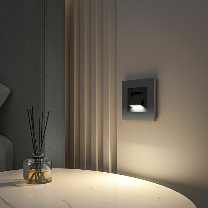 Встраиваемая LED подсветка Turn черный матовый W1154708 Встраиваемые механизмы черные - купить Подсветка для лестниц по цене 3720.0 Встраиваемая LED подсветка Turn черный матовый W1154708 Встраиваемые механизмы черные - купить Подсветка для лестниц по цене 3720.0