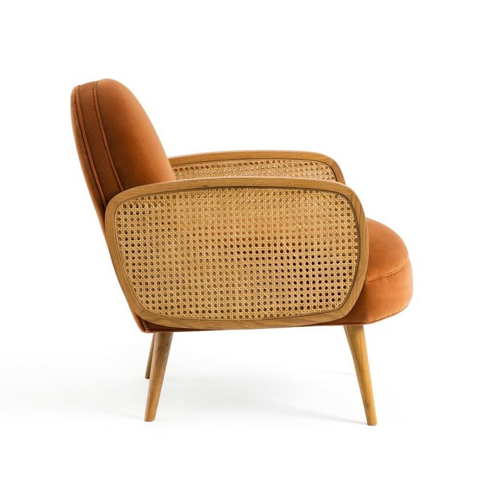 Кресло Buisseau с велюровой и плетеной отделкой - лучшие Интерьерные кресла в INMYROOM