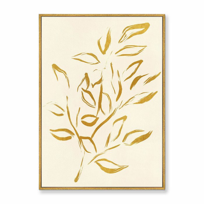 Набор из 2-х репродукций картин на холсте Blooming, No 3, in a gold, 2021г. - купить Картины по цене 43998.0