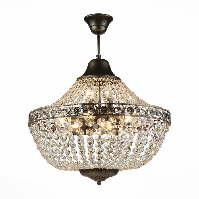 Подвесная люстра ST Luce Anticato с декоративным плафоном из хрусталя Подвесная люстра ST Luce Anticato с декоративным плафоном из хрусталя