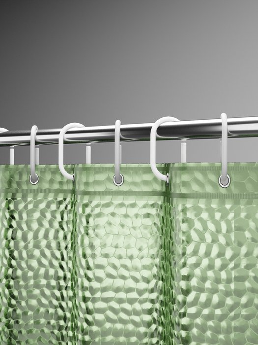 Штора для ванной комнаты 3D Focus 180х180 зеленого цвета - лучшие Шторки для душа в INMYROOM