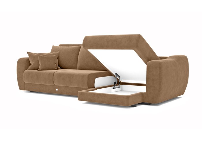 Угловой диван-кровать коричневого цвета - купить Угловые диваны по цене 270000.0