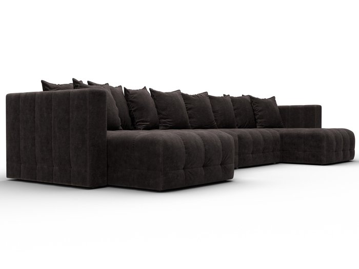 Угловой диван-кровать Лига 052 Лонг темно-коричневого цвета - лучшие Угловые диваны в INMYROOM Угловой диван-кровать Лига 052 Лонг темно-коричневого цвета - лучшие Угловые диваны в INMYROOM