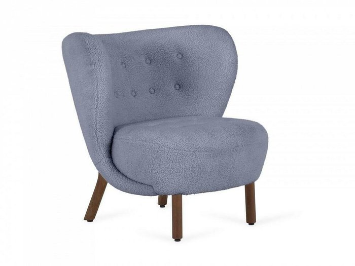 Кресло Lounge Wood сине-серого цвета