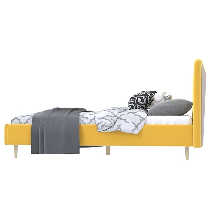 Кровать Финна 160x200 желтого цвета - купить Кровати для спальни по цене 32990.0
