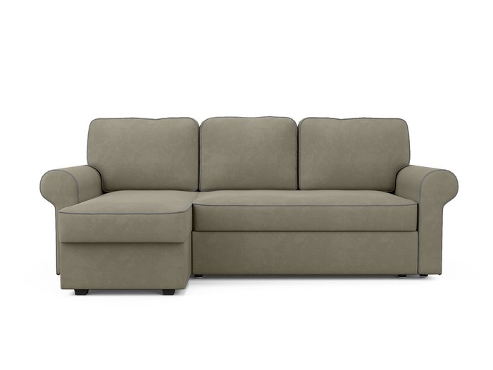 Угловой диван-кровать левый Tulon серо-бежевого цвета