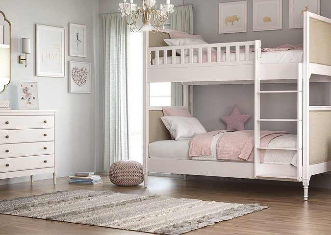 Кровать двухъярусная Elit 90х200 бело-бежевого цвета - лучшие Двухъярусные кроватки в INMYROOM