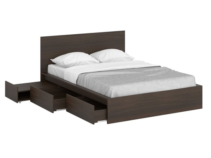 Кровать "Unit" с 4 выдвижными ящиками 140х200 см - лучшие Кровати для спальни в INMYROOM