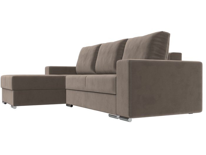 Угловой диван-кровать Дрезден коричневого цвета левый угол - лучшие Угловые диваны в INMYROOM