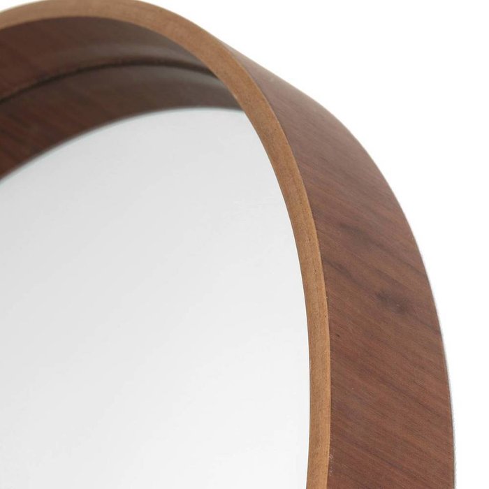 Зеркало настенное круглое из орехового дерева Alaria коричневого цвета - купить Настенные зеркала по цене 6886.0