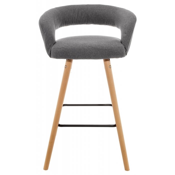 Барный стул Mars серый с ножками из массива бука - купить Барные стулья по цене 9320.0