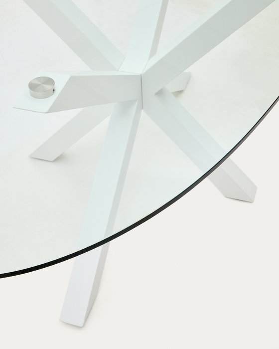 Овальный стол Arya Argo со стальными ножками белого цвета - лучшие Обеденные столы в INMYROOM