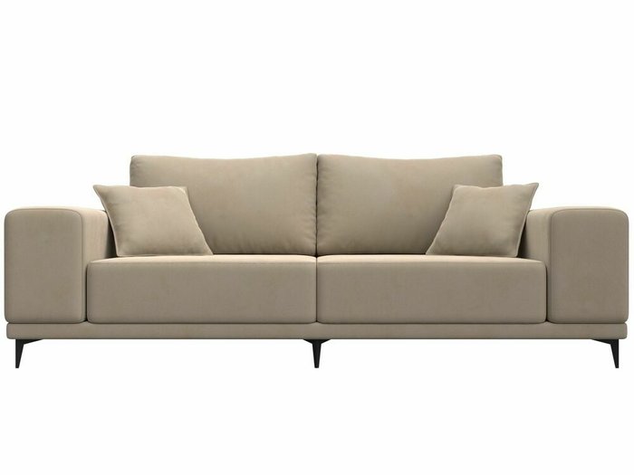Прямой диван Льюес бежевого цвета  - купить Прямые диваны по цене 41999.0