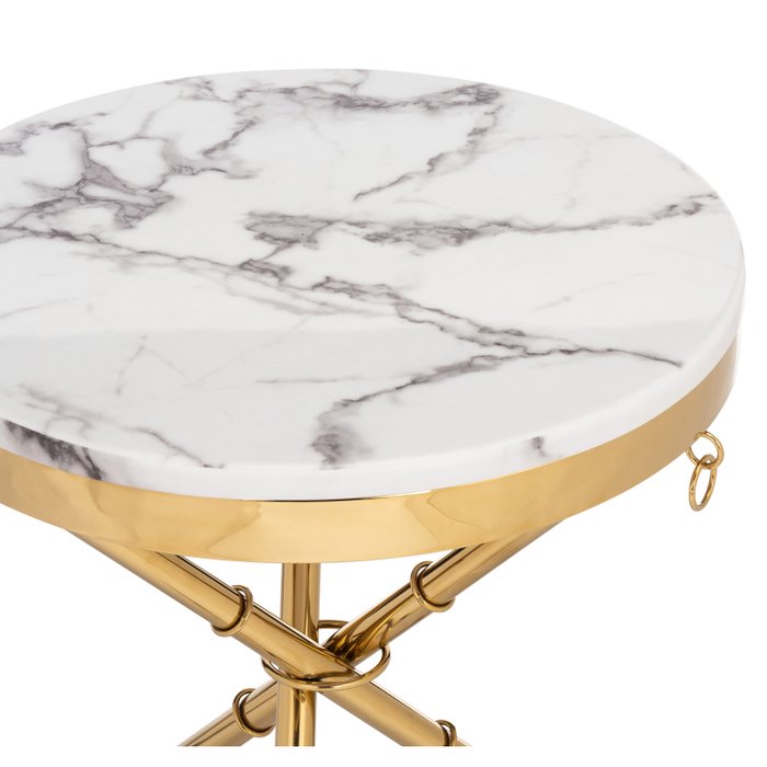 Кофейный столик Monika бело-золотого цвета - лучшие Кофейные столики в INMYROOM