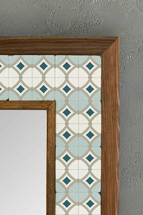 Настенное зеркало с каменной мозаикой 33x33 бежево-коричневого цвета - лучшие Настенные зеркала в INMYROOM