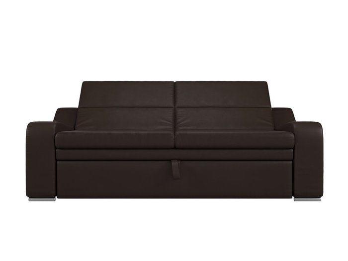 Прямой диван-кровать Медиус коричневого цвета (экокожа) - купить Прямые диваны по цене 45999.0