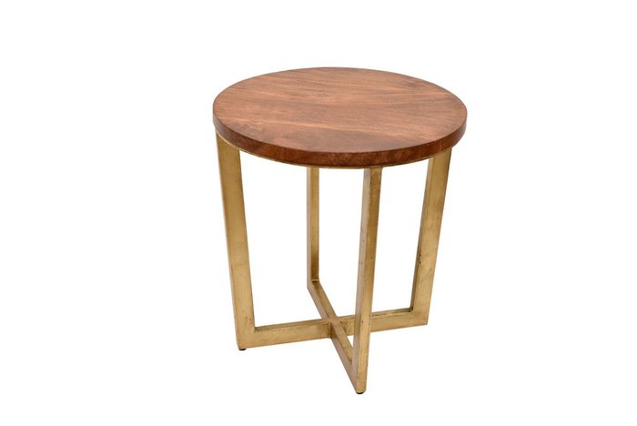 Кофейный столик с круглой деревянной столешницей