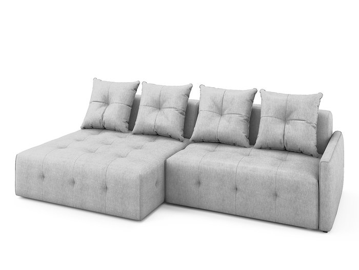 Угловой раскладной диван Bronks левый светло-серого цвета - лучшие Угловые диваны в INMYROOM