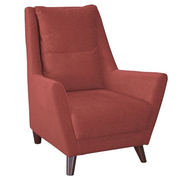 Кресло Дали в обивке из велюра красного цвета
