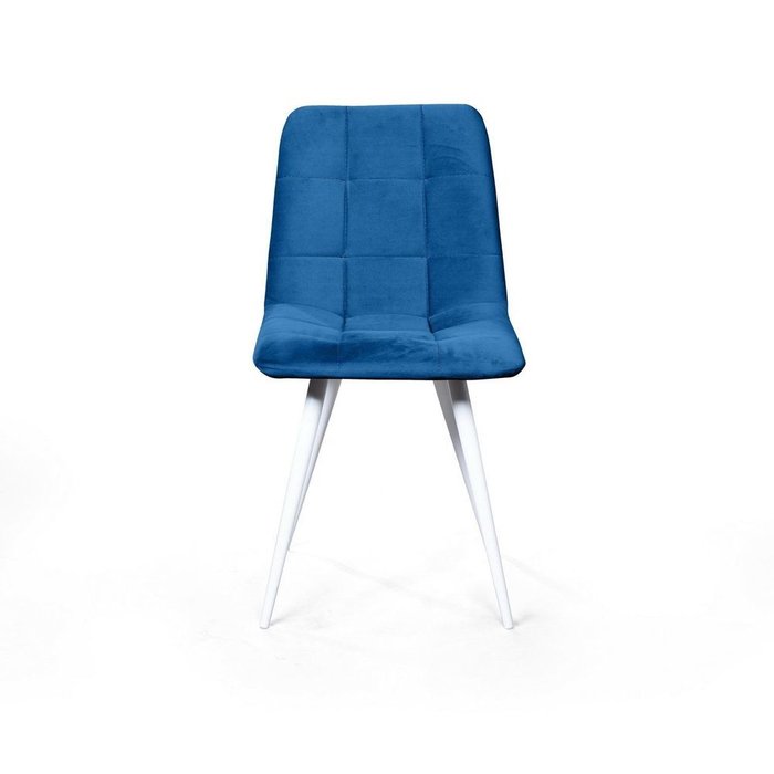 Набор из четырех стульев Uno сине-белого цвета - лучшие Обеденные стулья в INMYROOM