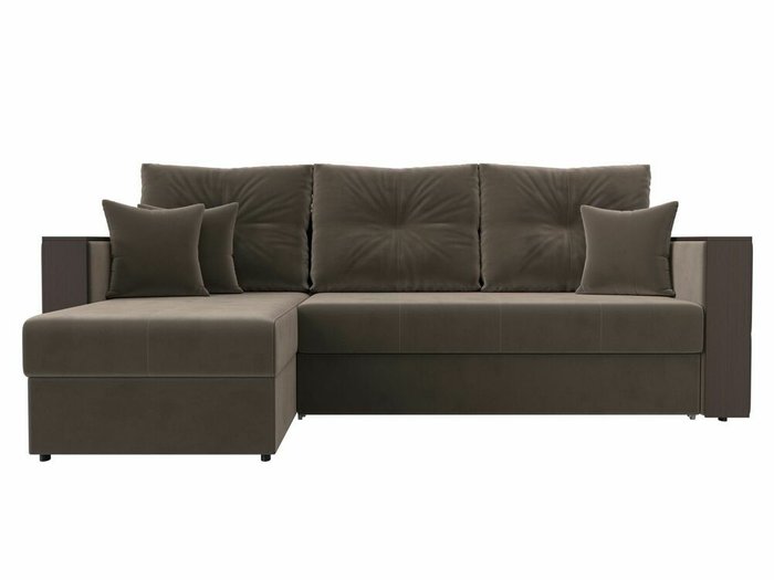 Угловой диван-кровать Валенсия светло-коричневого цвета левый угол - купить Угловые диваны по цене 42999.0