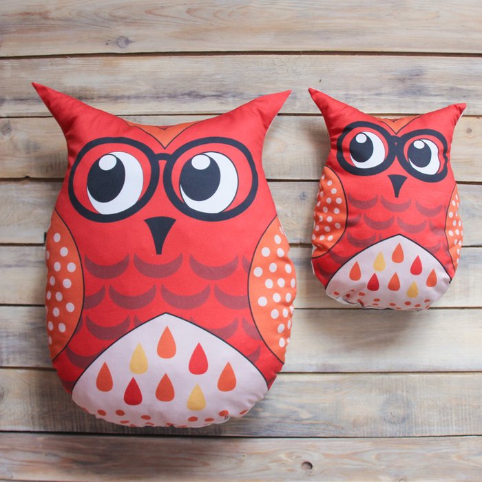 Игрушка-подушка Red Owl из 100% хлопка