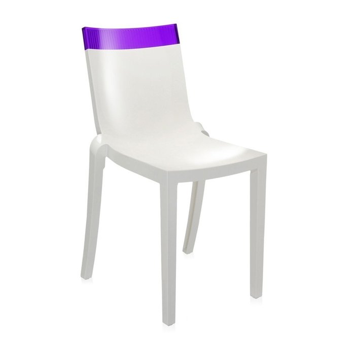 Стул Hi-Cut белого цвета с фиолетовой вставкой 