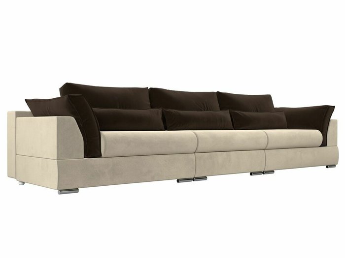 Прямой диван-кровать Пекин Long бежево-коричневого цвета