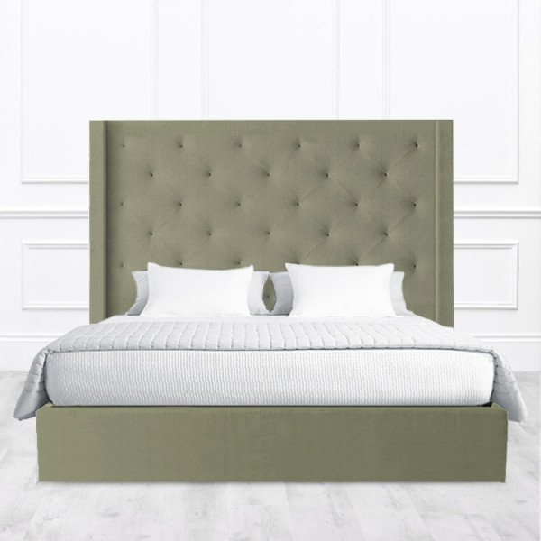 Кровать Joliet из массива с обивкой цвета хаки 160х200