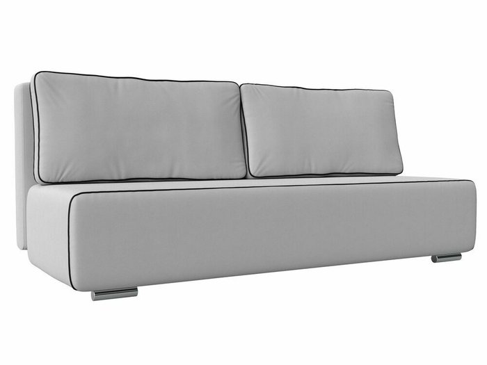 Прямой диван-кровать Уно белого цвета (экокожа)