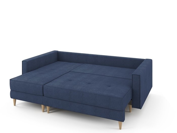 Угловой раскладной диван Отто левый синего цвета - купить Угловые диваны по цене 77700.0