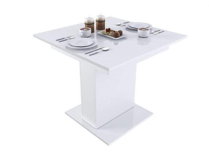 Раздвижной обеденный стол Turin-4 белого цвета